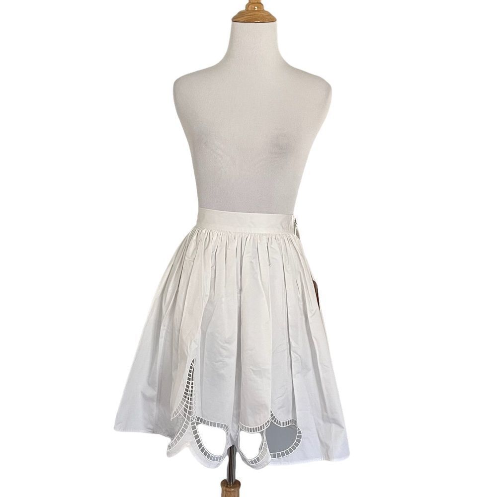 Christopher Kane White Embroidered cut out skirt